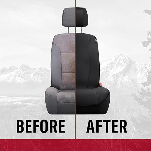 Miniatura 5 de DICKIES Fundas de asiento Petersen de 3 piezas, fundas de asiento de cuero vegano para automóviles, camiones, SUV, color negro