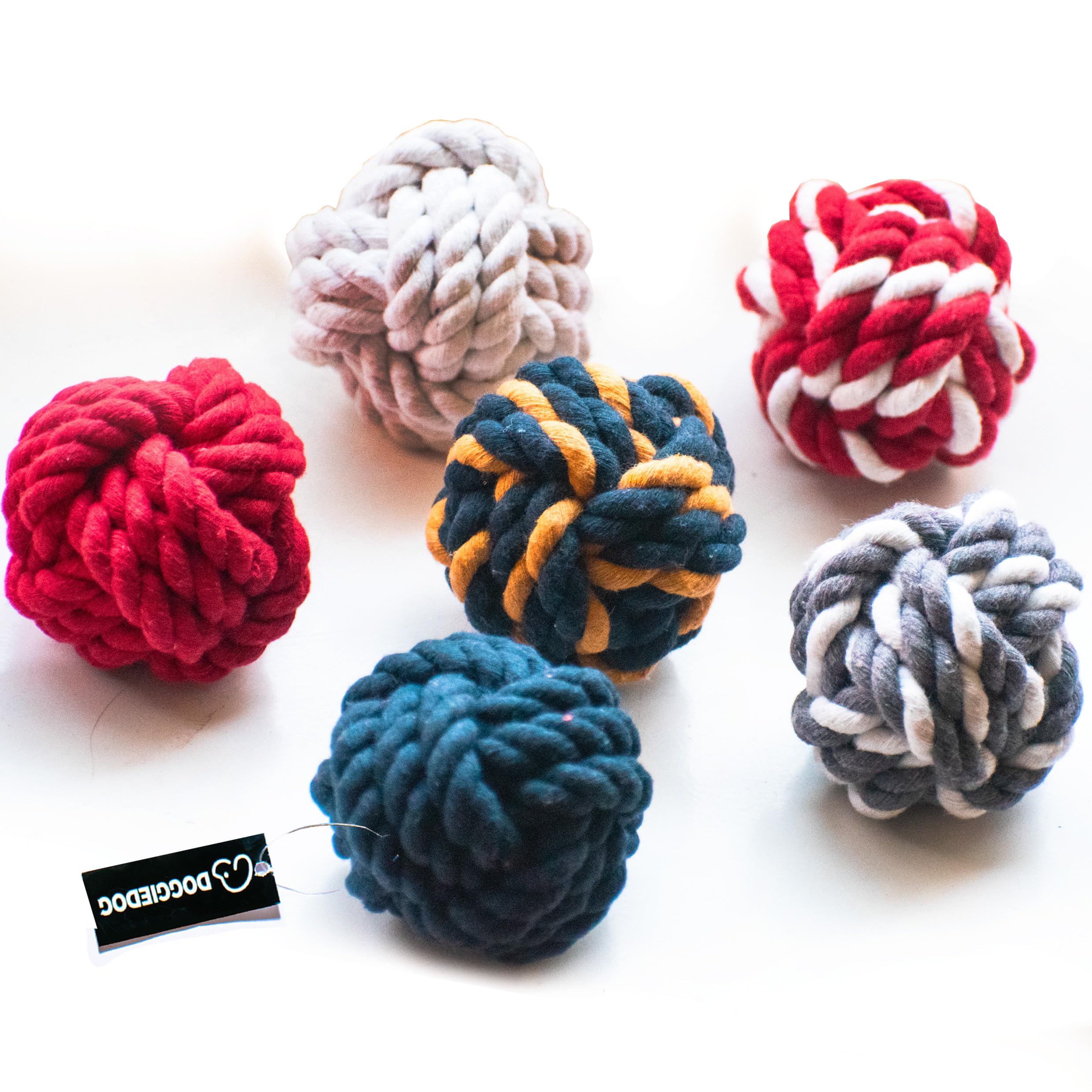 DOGGIE DOG Attractive Dog Ball Toys for Large Dogs & Accessories for Puppies, Pets, Puppy, Medium & Adults, chew Rope Ball for Playing & Chewing Combo (6 in 1 Twisted - Ultra Robust) (B0CCSS7FW1) Amazon Price History, Amazon Price Tracker
