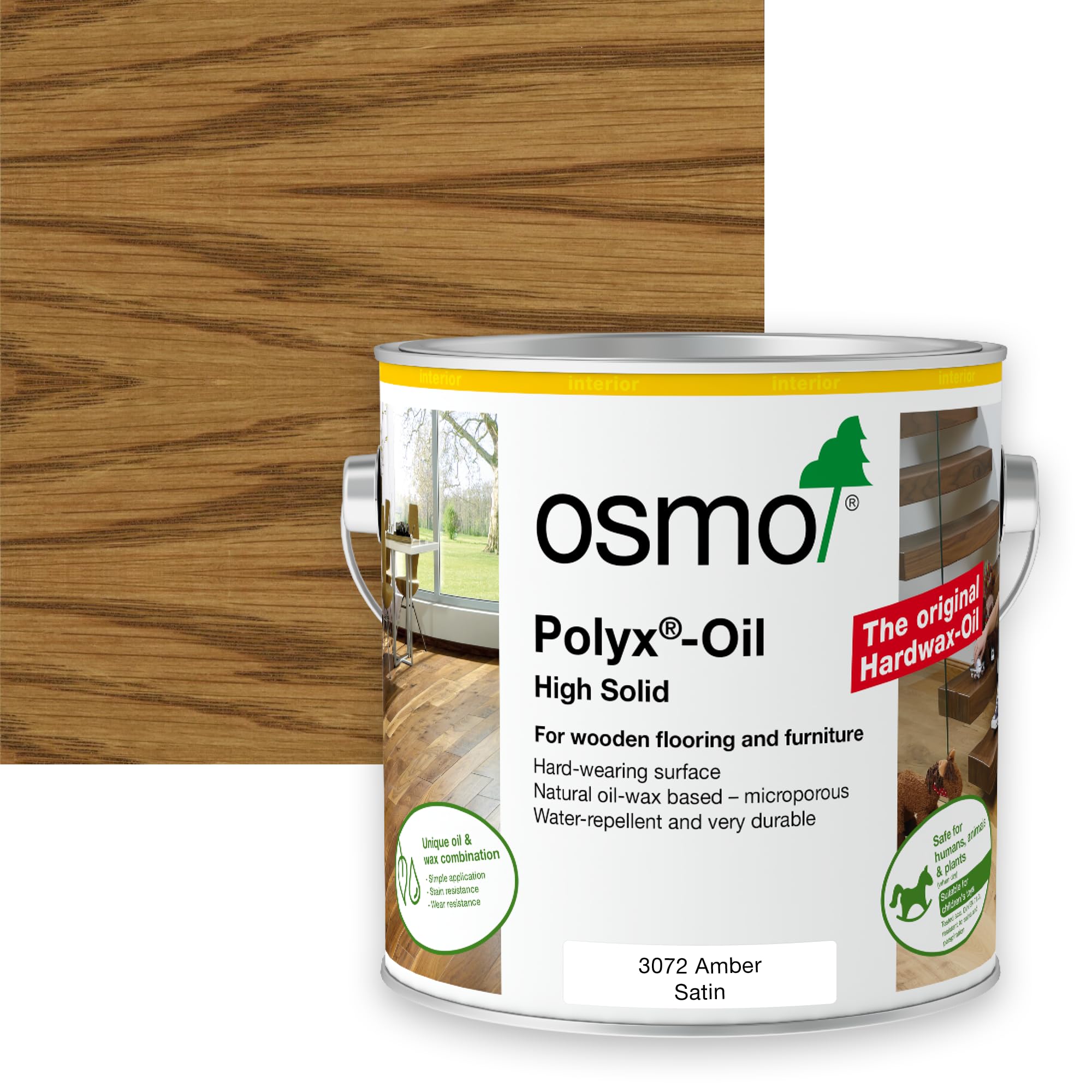 Osmo Polyx Oil Original, Satin Finish (2.5l, 3072 Amber)