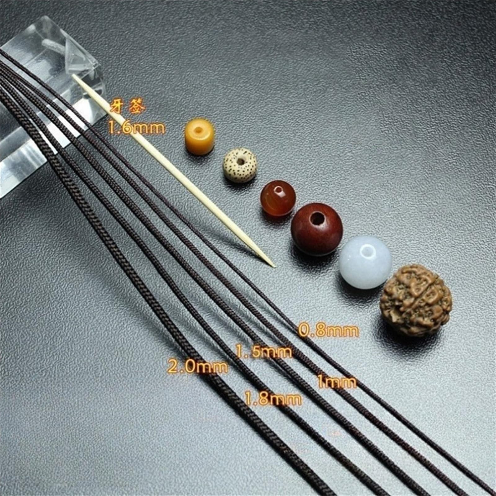 Lot de 5 cordons en nylon tressés pour la fabrication de bijoux, colliers, bracelets, colliers, nœuds chinois (violet clair) - 2 mm x 50 m