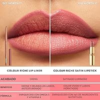Vista 7 de L'Oreal Paris Colour Riche - Lápiz labial satinado para labios hidratados, maquillaje de labios con aceite de argán y vitamina E, Worth It Medium