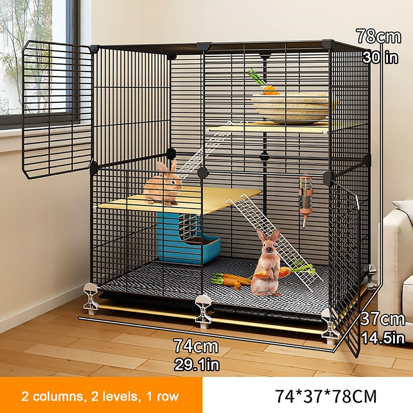 Amazon | 屋内暗号化ウサギケージ、ウサギ小屋、ウサギケージバニー