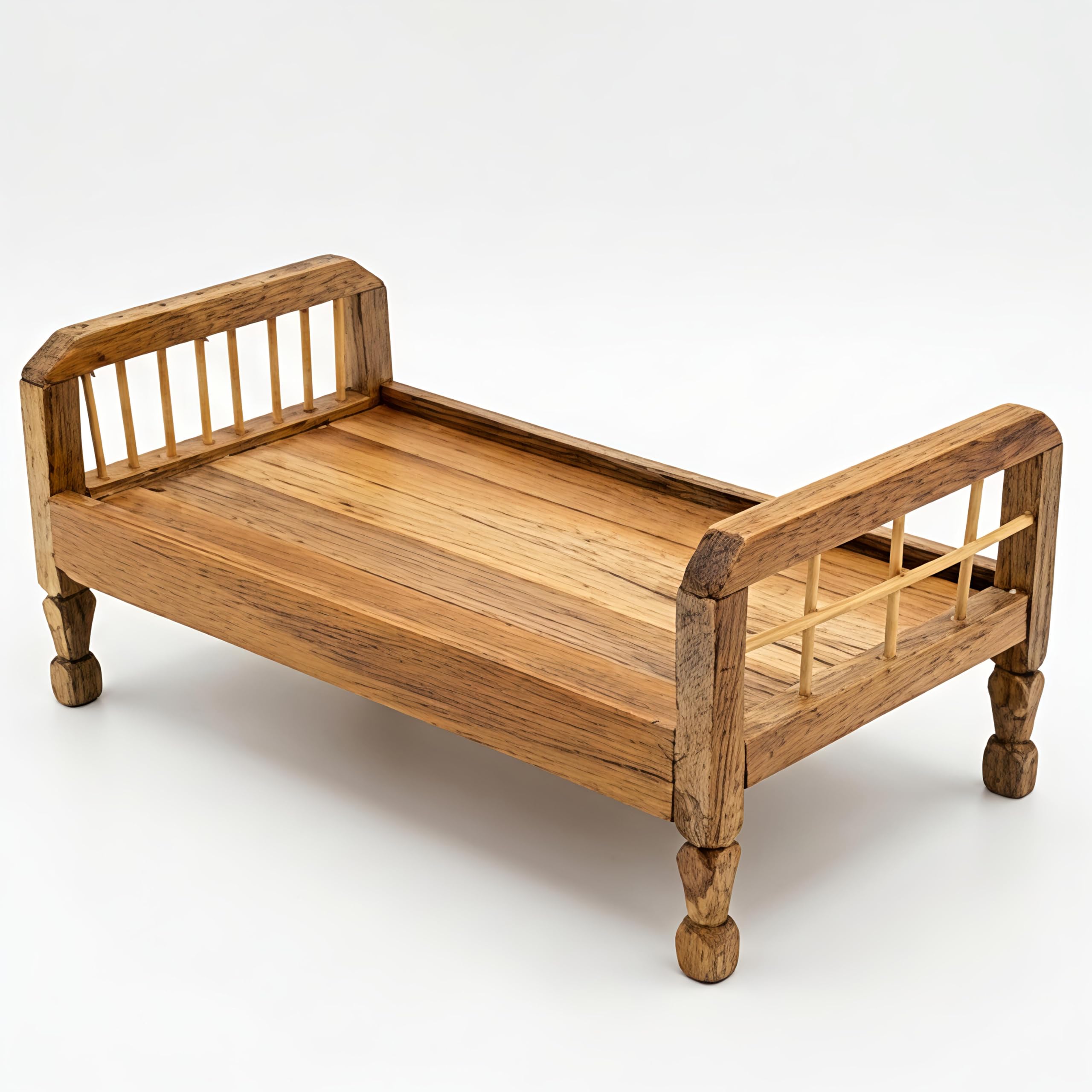 Premium Teak Wood Bed for Laddu Gopal (Size 0 to 6) - Handcrafted Wooden Palang for Kanha Ji, Thakur Ji, Bal Gopal - Miniature Puja Mandir Furniture-image-28