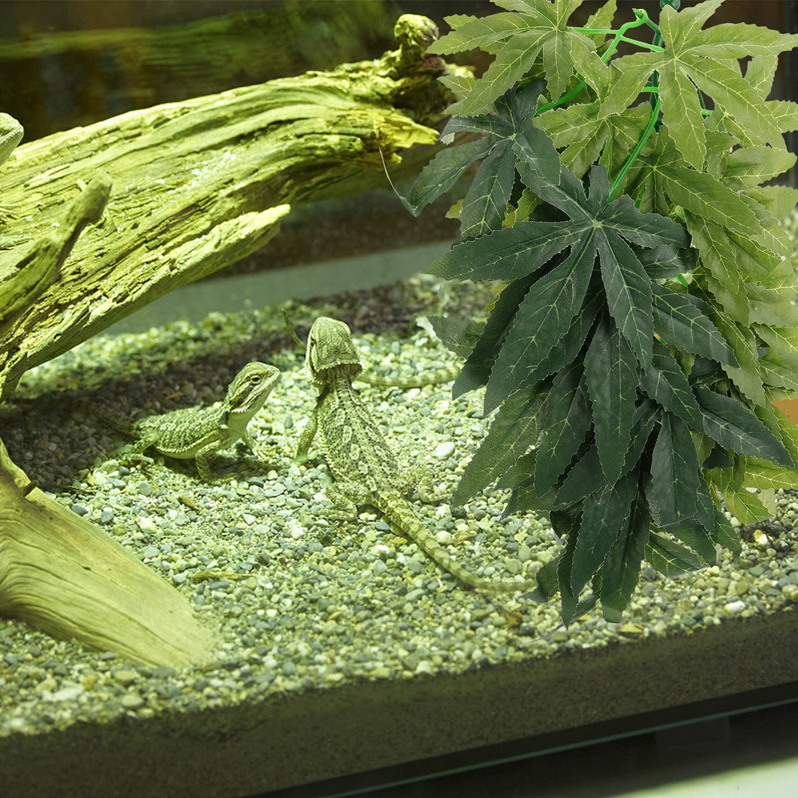 ULTECHNOVO 9piezas Decoración De Plantas Artificiales para Terrarios Enredaderas Simuladas para Hábitats De Reptiles Ornamentos Colgantes Naturales para Geckos Serpientes