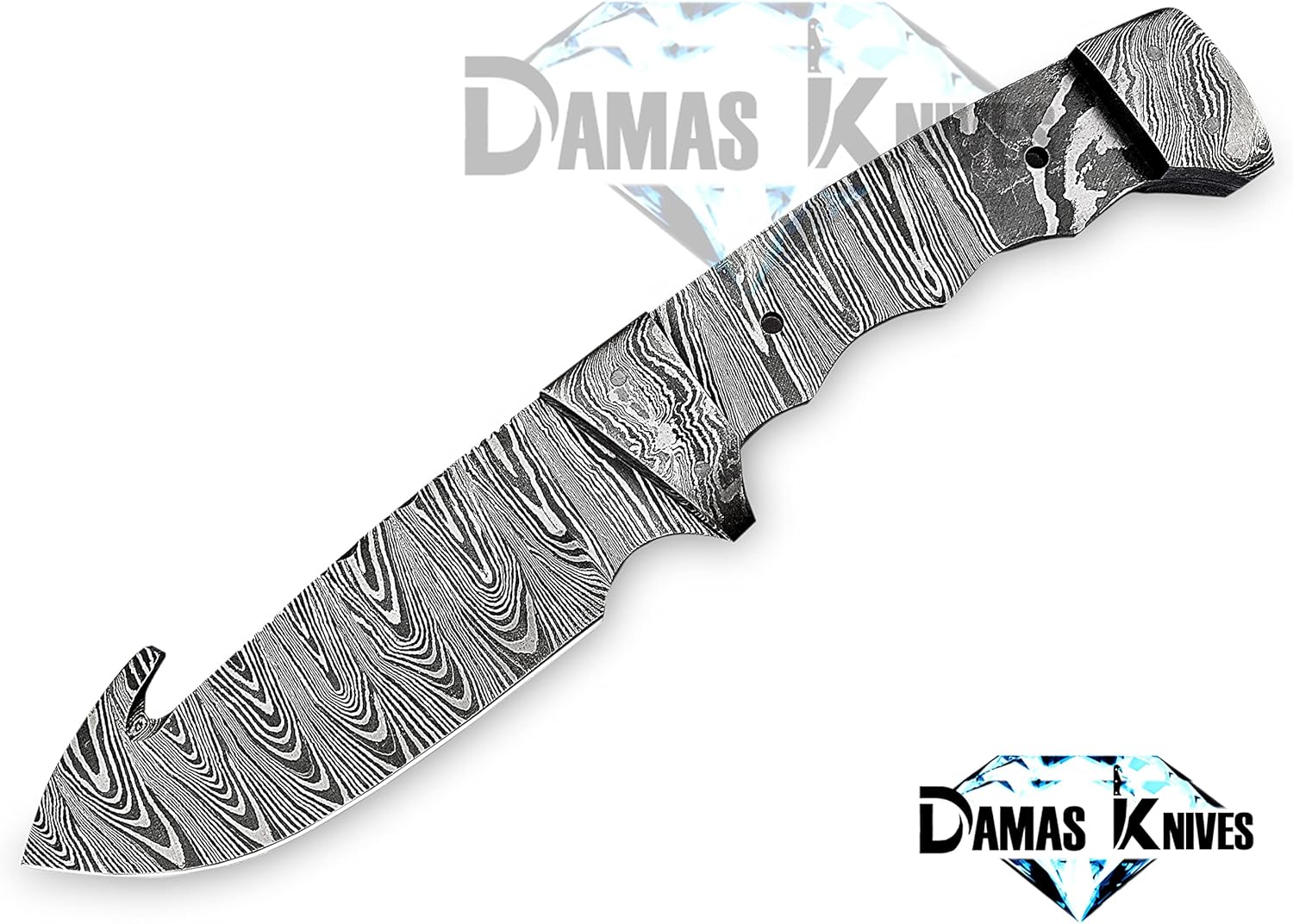 Custom Handmade Damascus Steel Gut Hook Skinner Knife Blank Blade for Knife Making HB 31