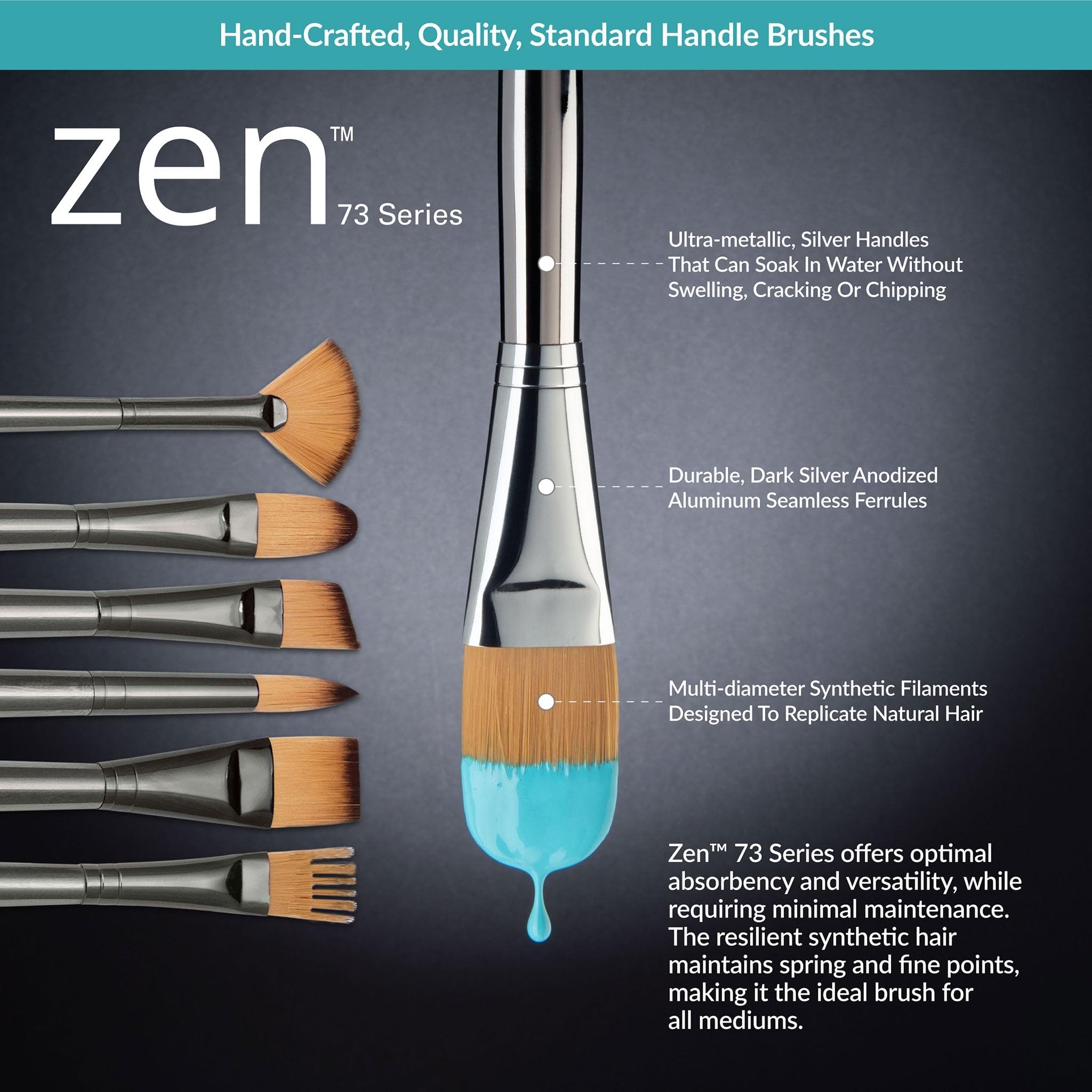 Amazon.com : Royal & Langnickel Zen 5pc Standard Handle Brush Set