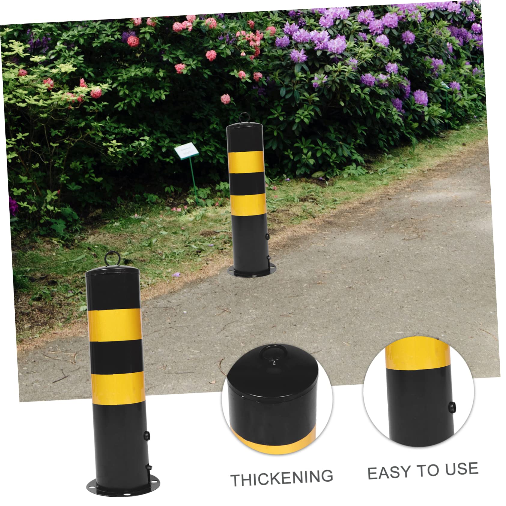 Poteau Parking en Acier Noir, Colonne D'avertissement, Barrière Allée