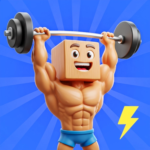 Minijogos de cliques para super herói musculoso de academia