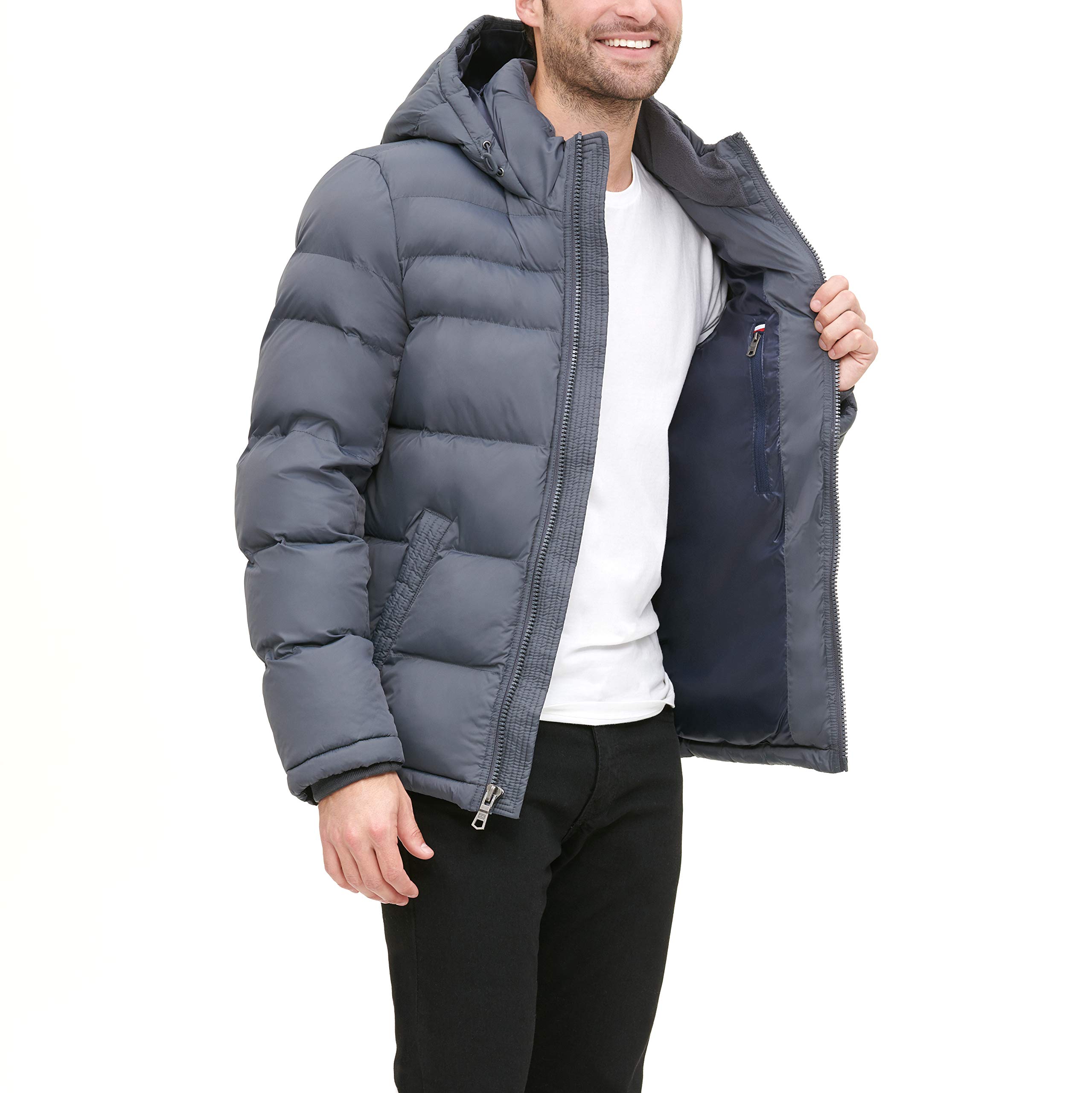 Tommy Hilfiger Men's Down Alternative Hooded Puffer Jacket (Standard and Big & Tall)