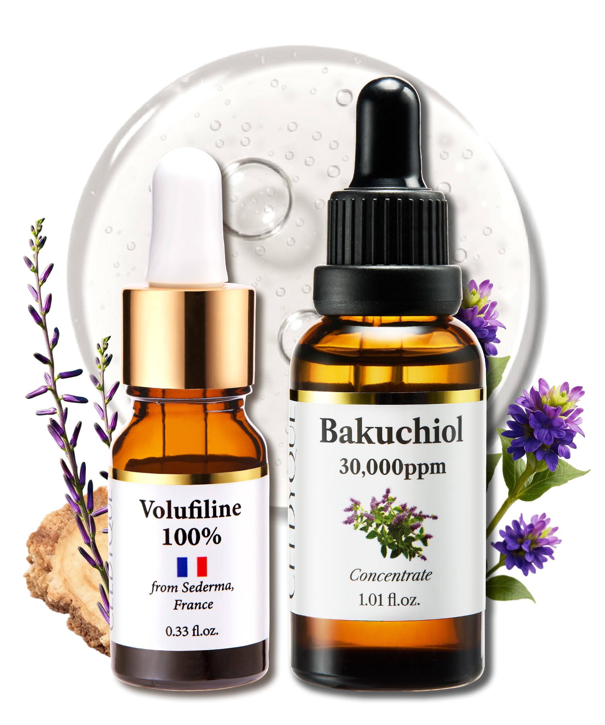 CELDYQUE 100% Pure Volufiline & Bakuchiol 30,000 ppm Concentrate Serum - Skin Firming Solution High Potency Retinol Alternative | Anti-Wrinkle Boosts Collagen for Aging Sagging Mature Skin