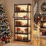 Magshion Display Cabinet with Acrylic Doors, 5-Tier Curio Cabinet for Collectibles, Display Case Showcase for Living Room, Office, 27.5