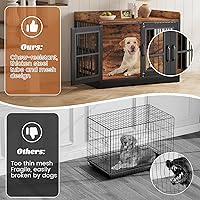 Vista 3 de VOPEAK Mueble rústico para jaula de perros de 40 pulgadas, jaula resistente con bandejas extraíbles para perros pequeños y medianos, jaula