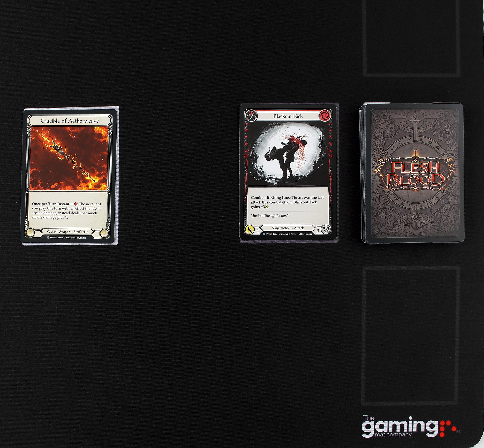 GMC Deluxe Flesh and Blood Stadium Mat - 2 Player Compatible TCG Board Playmat - Card Game Playmat for Beginner & Advanced Players - Waterproof Card Gaming Mat