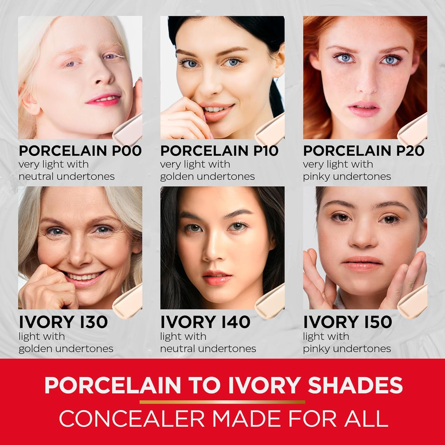 Mirabella Invincible For All Perfecting Under Eye Concealer Full Coverage - Hydrating Makeup Concealer for Dark Circles, Fine Lines & Wrinkles w/Hyaluronic Acid - Porcelain P00 - Image 6