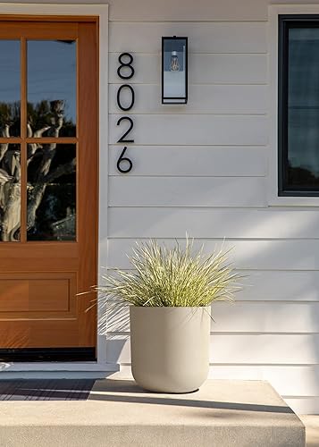 Miniatura 4 de Veradek Macetas redondas de plástico Lima para uso en jardín interiorexterior, color arena, 5 años de garantía