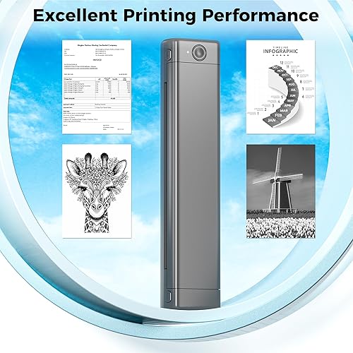 Vista 20 de Impresoras portátiles inalámbricas para viajes, impresora térmica Bluetooth M08F, impresora portátil compacta sin tinta compatible con teléfono