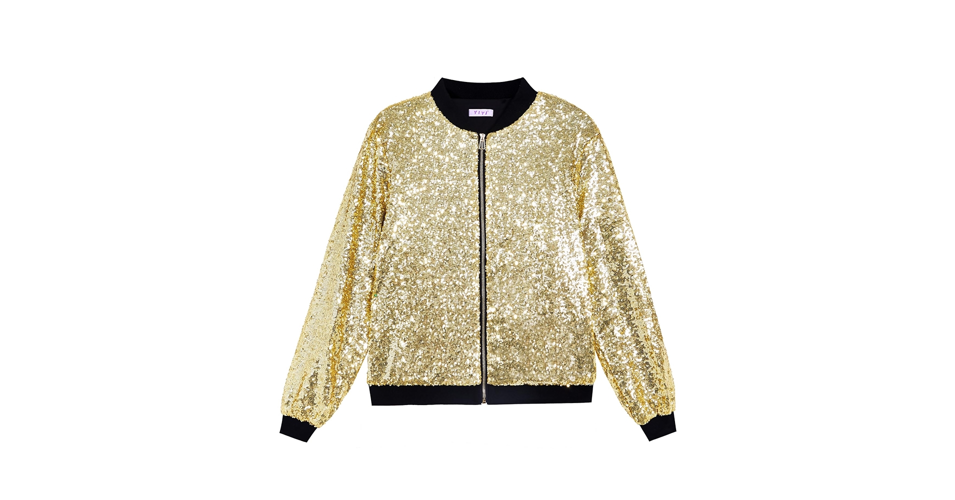 YIYI Sequin Mens Jacket Bomber Sparkly Concert Varsity