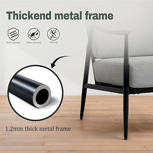 Miniatura 6 de Silla decorativa moderna para sala de estar, dormitorio, sillón de mediados de siglo, silla tapizada para oficina, cómoda silla de espera con marco