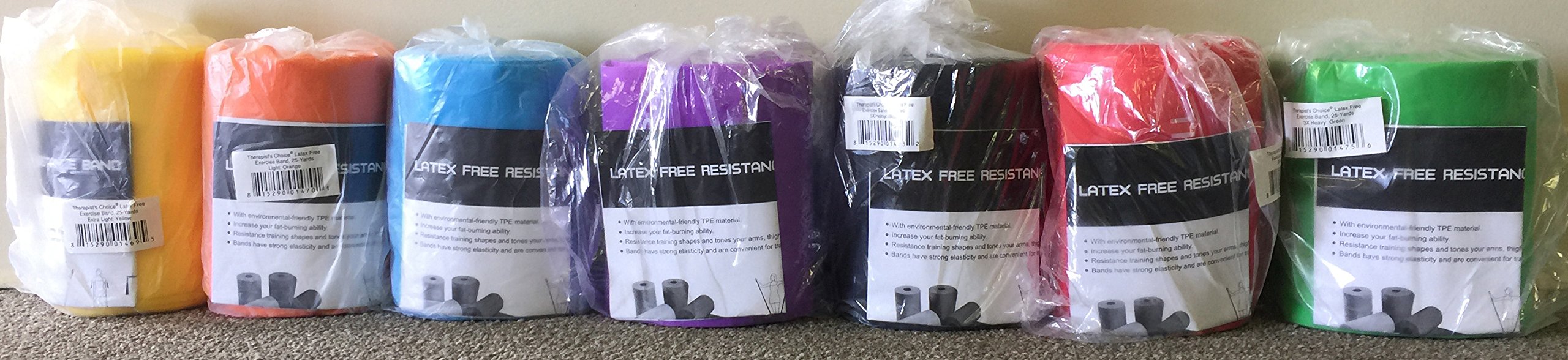 Elección del terapeuta profesional sin látex bandas de resistencia para superior e inferior del cuerpo ejercicio entrenamientos, Fisioterapia, Pilates, Rehabilitación Y inferior, 25 Yard Rollo Rollo