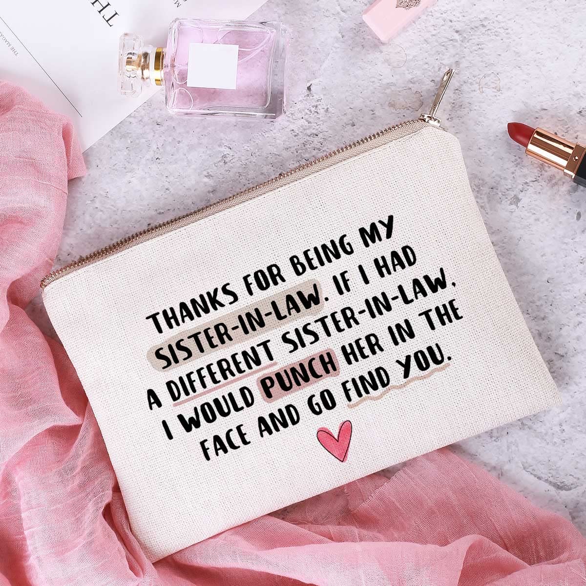 Sister In Law Gift, Gifts for Sister in Law, Makeup Bag Gift, Birthday Gift, Sister in Law Wedding, In Law Gifts, Sister Wedding Gift, Gift Sister in Law Wedding
