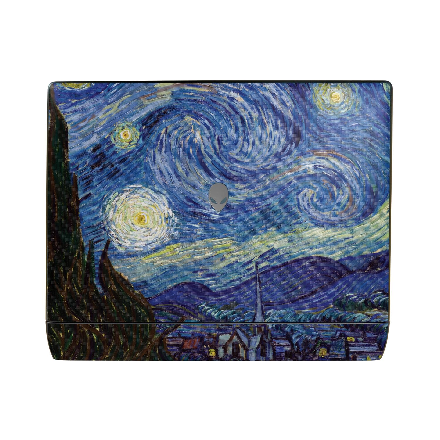 Carbon Fiber Laptop Skin Compatible with Alienware 16 Area-51 (2025) Top Cover Only - Starry Night - Premium 3M Vinyl Protective Wrap Decal Cover - Easy to Apply | Crafted in The USA by MightySkins