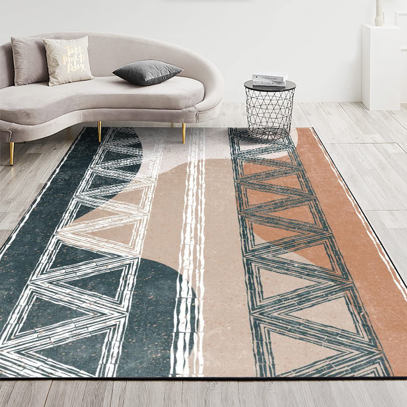 Tapis de salon moderne ne s'effilochant pas : grand tapis imprimé doux longue durée