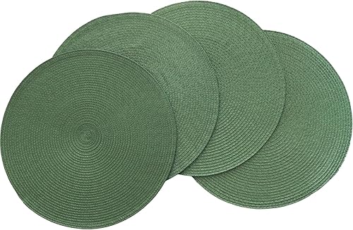 Miniatura 18 de Winknowl Juego de 6 manteles individuales redondos trenzados, lavables, resistentes al calor, para mesas de cocina, comedor, manteles individuales