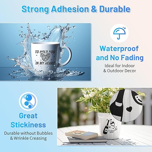 Miniatura 5 de JAVIGA Vinilo permanente negro para máquina de corte Cricut, vinilo negro de 12 pulgadas x 10 pies para decoración diaria de fiestas en el hogar,