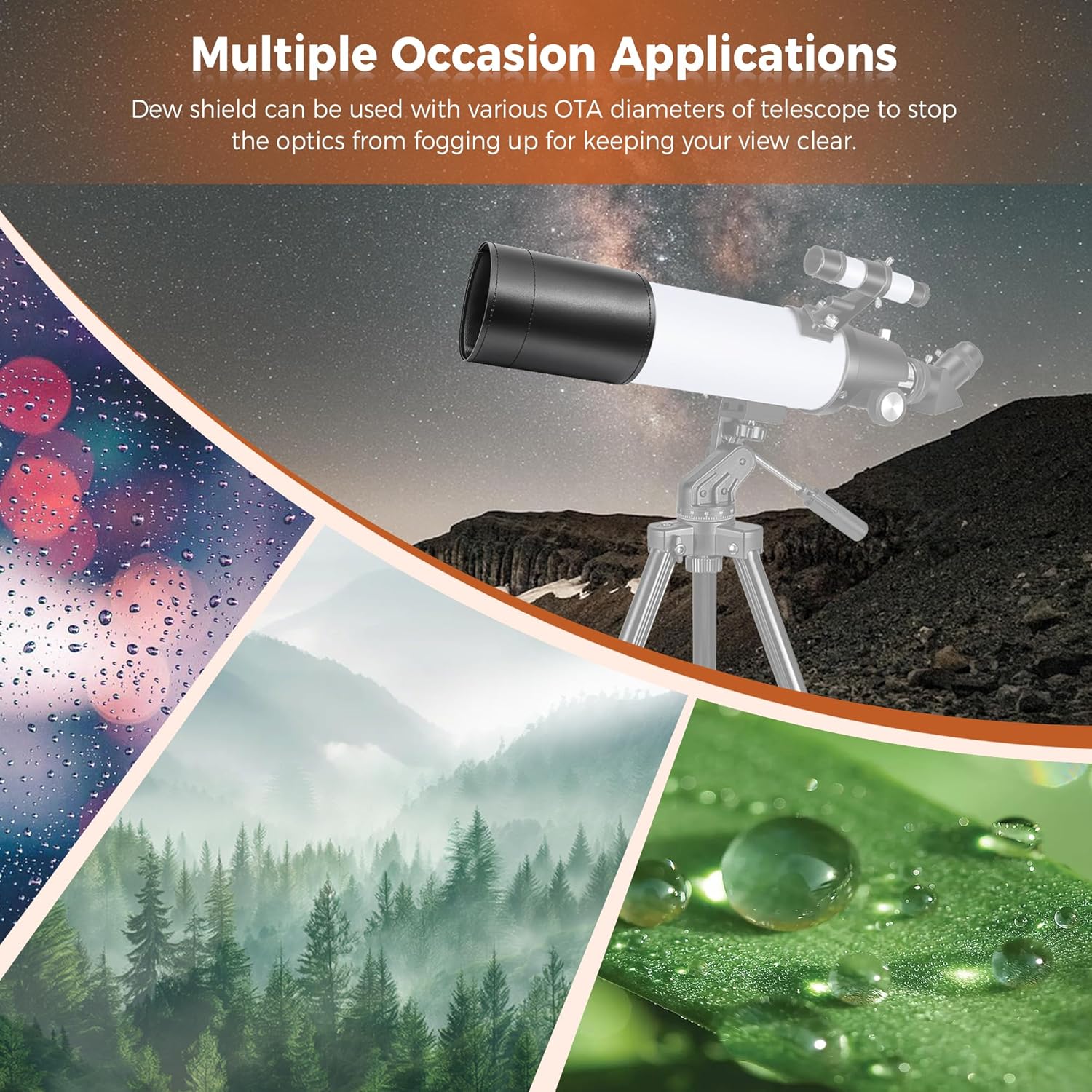 Astromania Flexible Dew Shield for Telescope Front Outer Diameter from 100-123mm Diameter - Keep Dew Away and Gives You Clear observing for the Entire Night