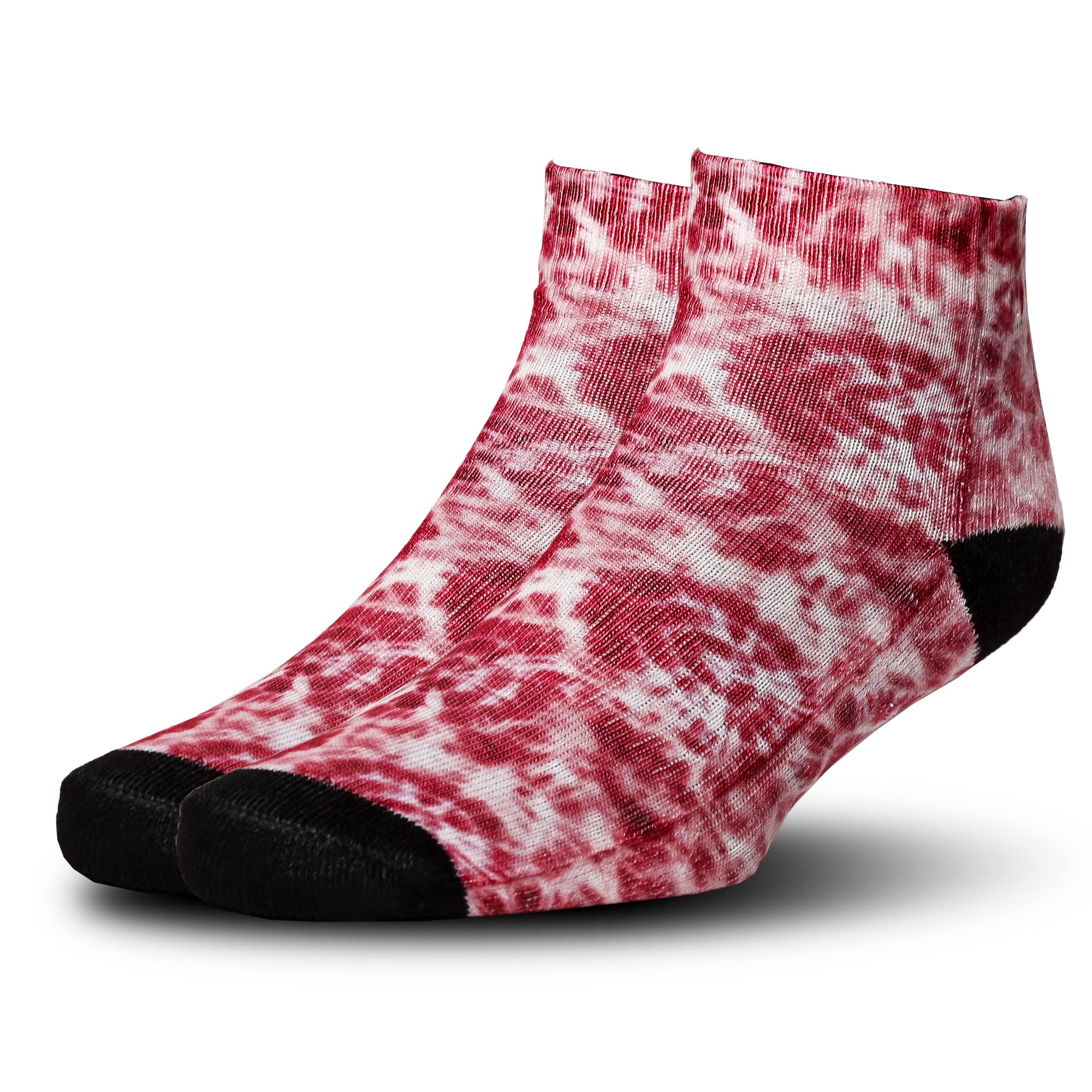 MARLITMen & Women Ankle Length Designer Socks | Free size | Multicolor Printed Socks (TIE & DYE PINK)