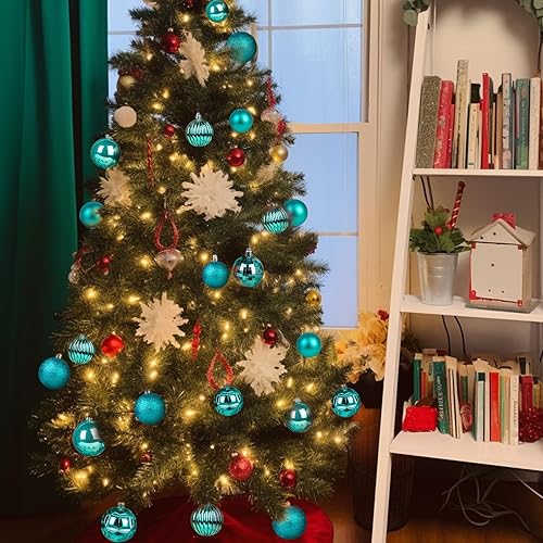 Miniatura 94 de AMS 2.36''/60mm 34ct Christmas Ball Large Ornaments Party Decorations Shatterproof Festival Pendant Hangings for Xmas Tree Decor (60mm, Purple)