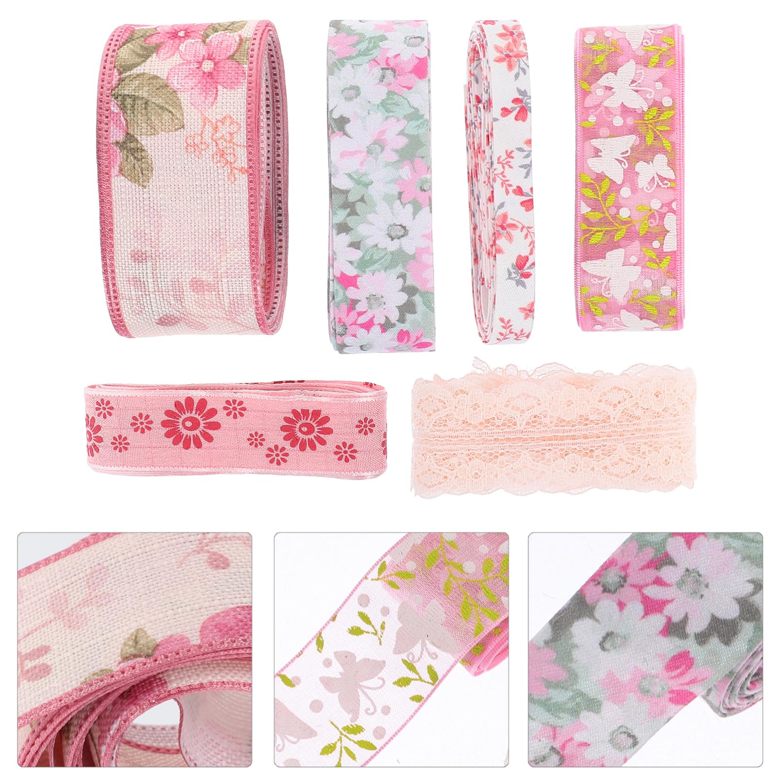 30rollos Cintas Decorativas De Raso Floral Para y Manualidades Ribbons De Metros Para Envolver Flores y Pasteles