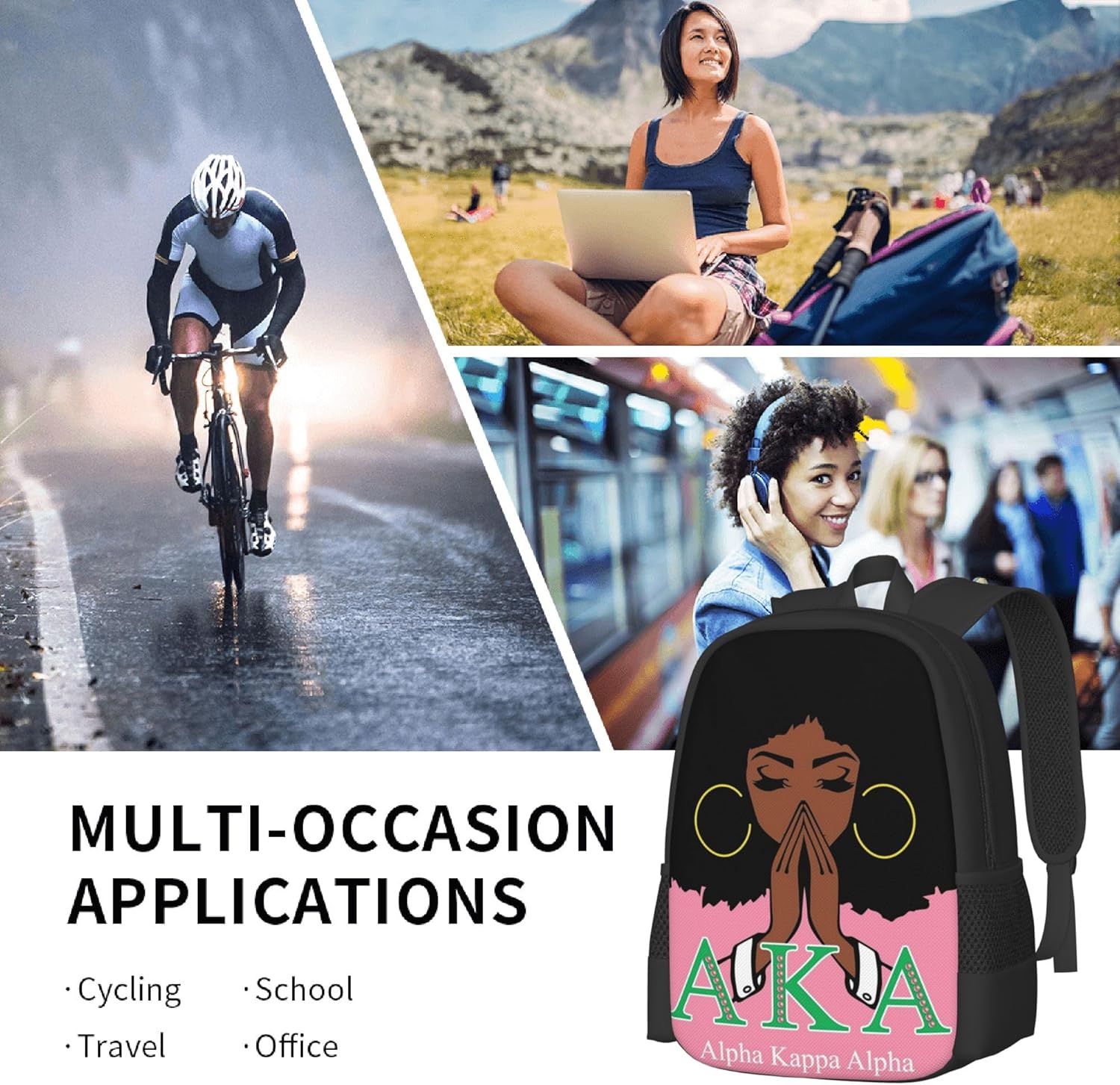 Sorority Multifunctional Backpack Large Travel Backpack for Men Women Computer Work Business Carry on Daypack