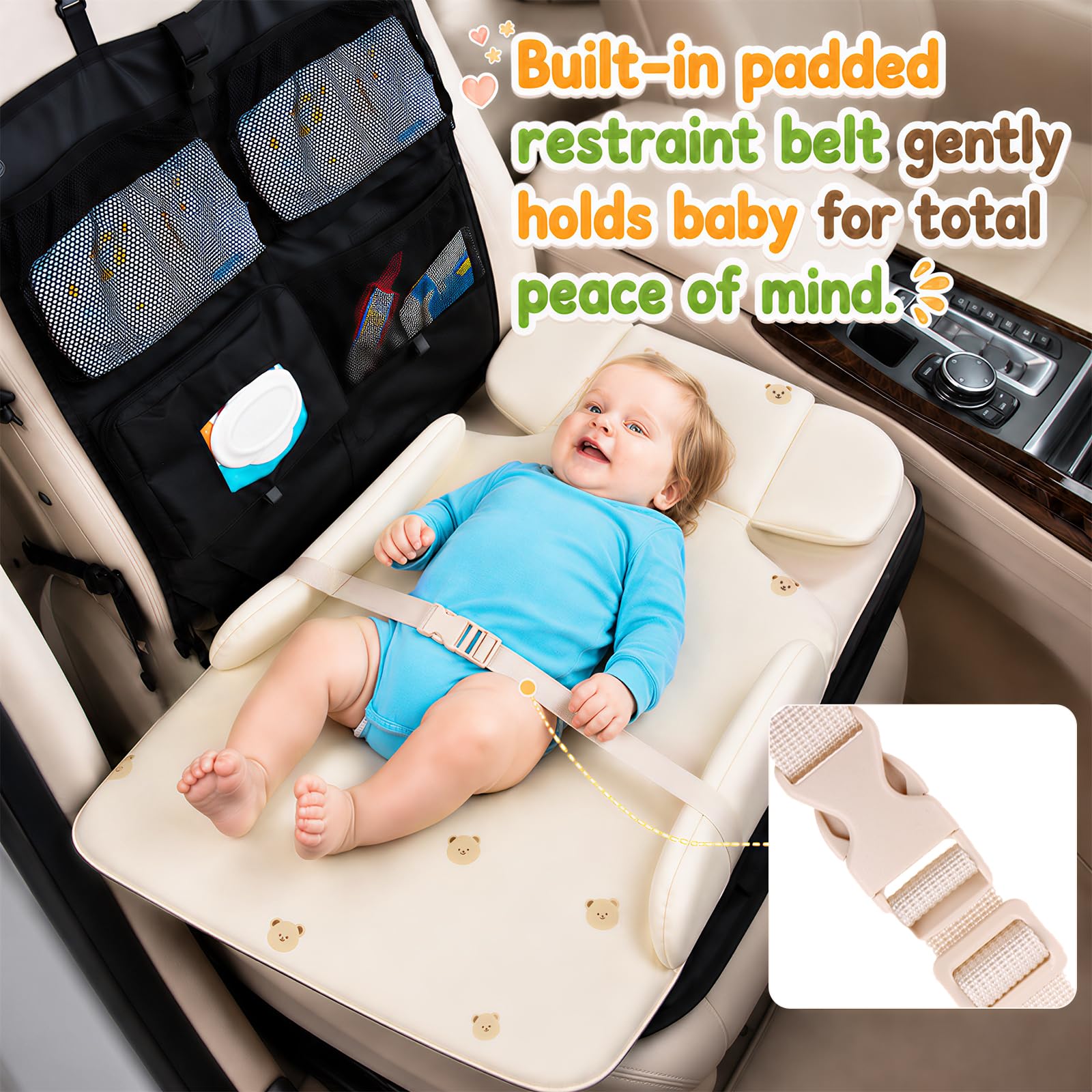 Cambiador de pañales portátil para coche, cambiador inteligente para bebé y cambiador de pañales de viaje, para recién nacidos, estación de cambio de viaje para bebé