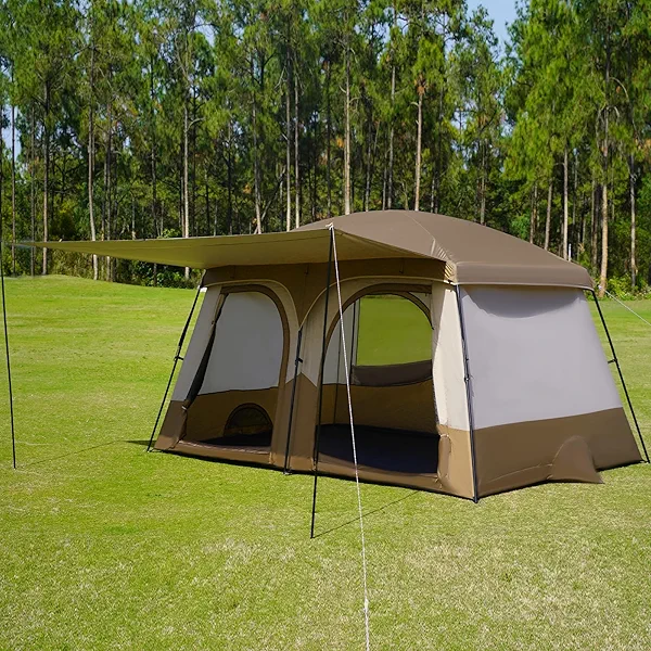 Vidalido Tents,3-4 Person Camping Tent with Extended Vestibule,Weather Resistant Family Tents with Breathable Mesh Windows,Easy Install Waterproof Outdoor Tent for Backpacking and Camping Hiking