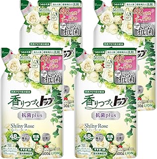 トップ 【まとめ買い】香りつづく 抗菌plus シャイニーローズ 柔軟剤入り洗濯洗剤 液体 蛍光剤無配合 詰替 500g×4個セット