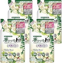 Top 【Bulk Purchase】Long-lasting Fragrance Antibacterial Plus Shiny Rose Fabric Softener Laundry Detergent, Liquid, No Fluorescent Agent, Refill, 1.1 lbs (500 g) x 4 Piece Set