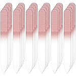 Honoson 24 Pcs Crystal Glass Nail Files Czech Glass Fingernail Files Professional Manicure Tool for Natural Nails, Gradient Rainbow Color Buffer Nail Care for Salon Gift, 9 x 1 x 0.3 cm(Rose Gold)