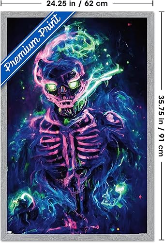 Miniatura 18 de Trends International Wumples - Póster de pared de esqueleto neón, 22.4 pulgadas de largo x 14.7 pulgadas, versión premium sin marco