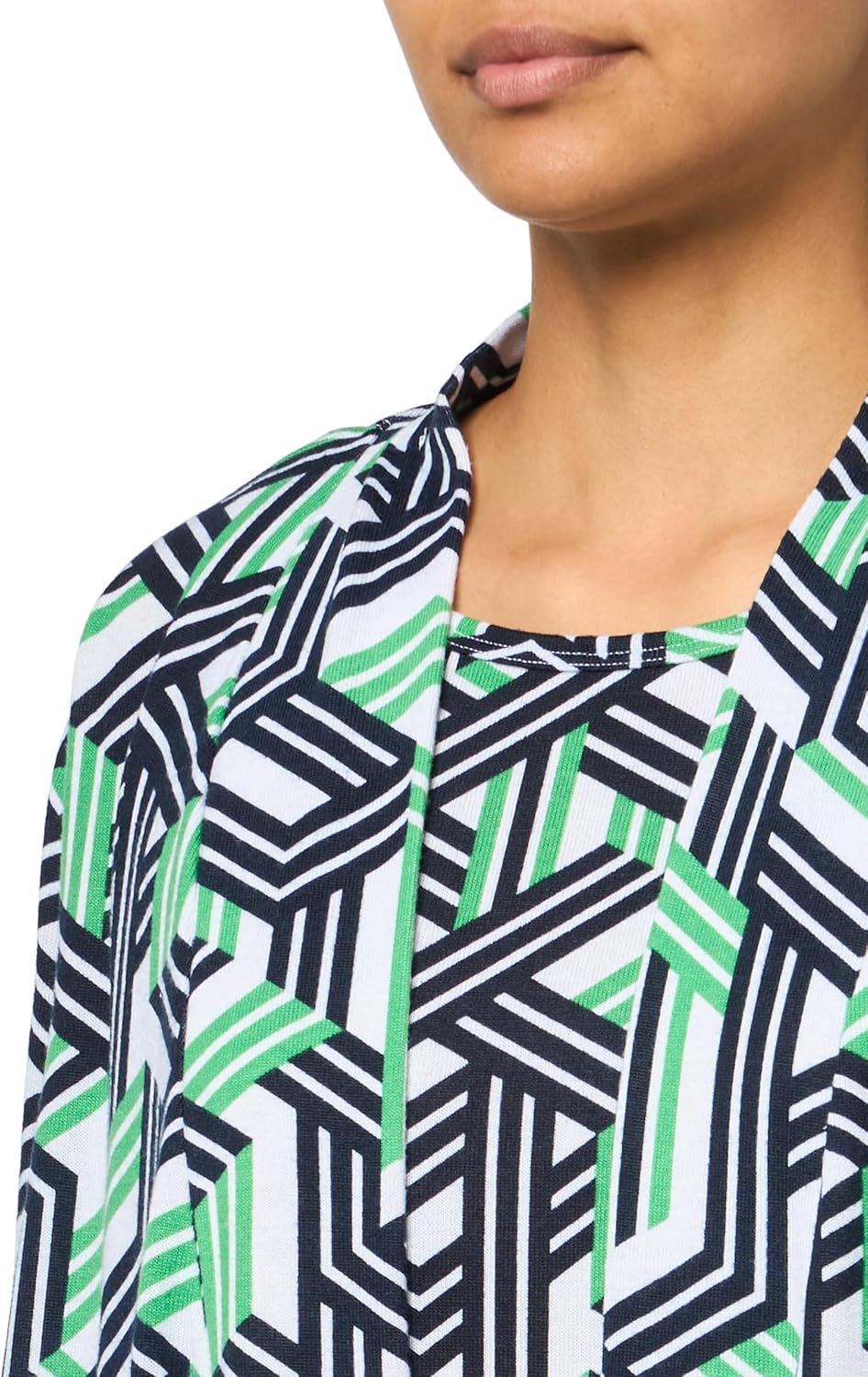 MULTIPLES Women's Three Quarters Sleeves Open Front Jacket and Tank Two-Piece Set