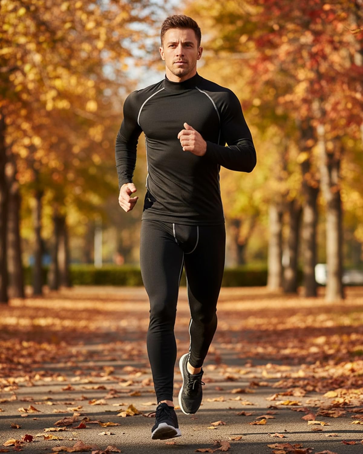 Hicarer 4 Pcs Men's Athletic Compression Shirts Workout Running Long Sleeve Shirt Mock Neck Dry Base Layer Tops - Image 2