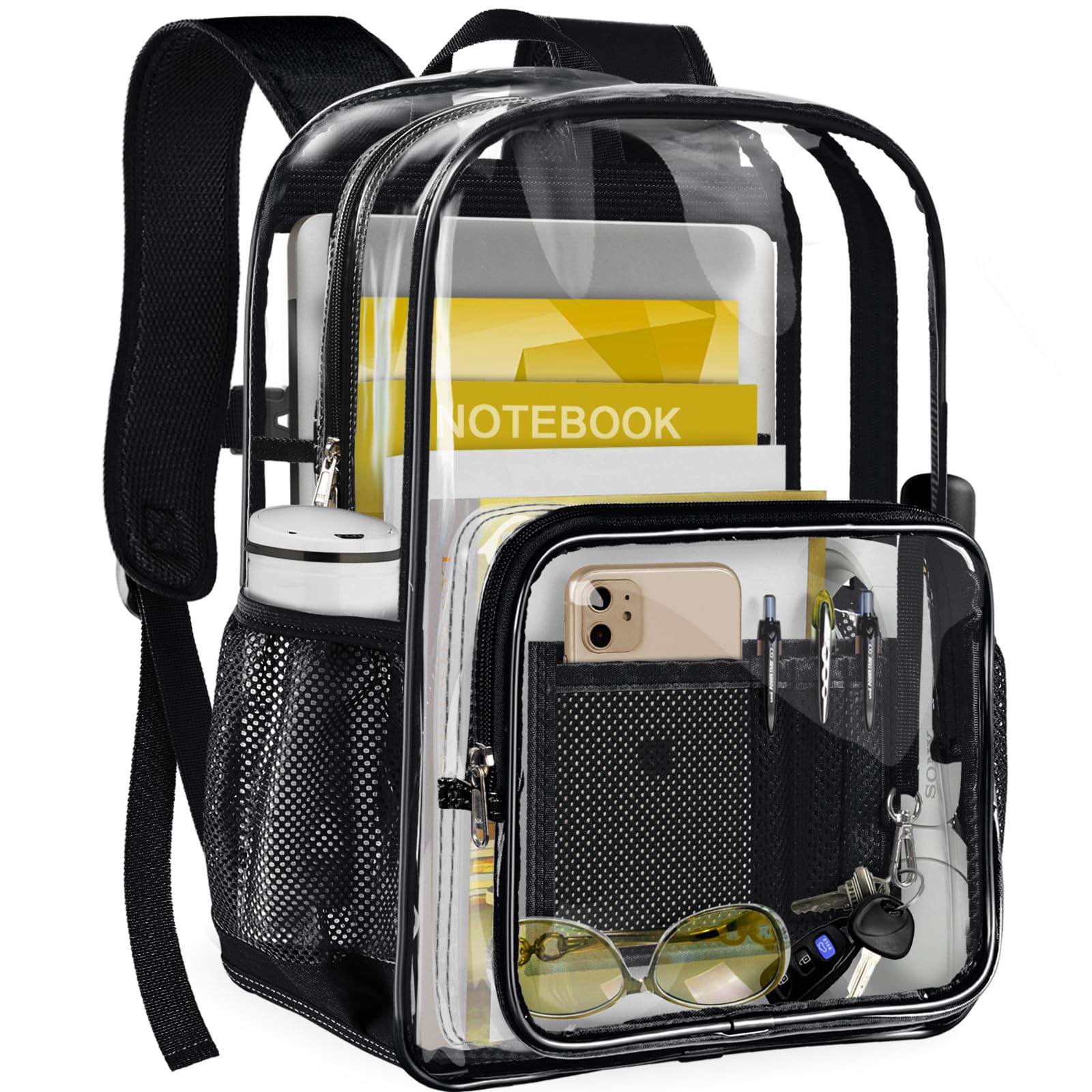 GEAMSAM Clear Backpack Transparent Heavy Duty Bookbag