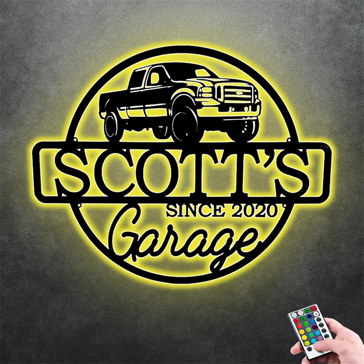 Personalized Name Garage Sign LED Sign Light Repair Tools