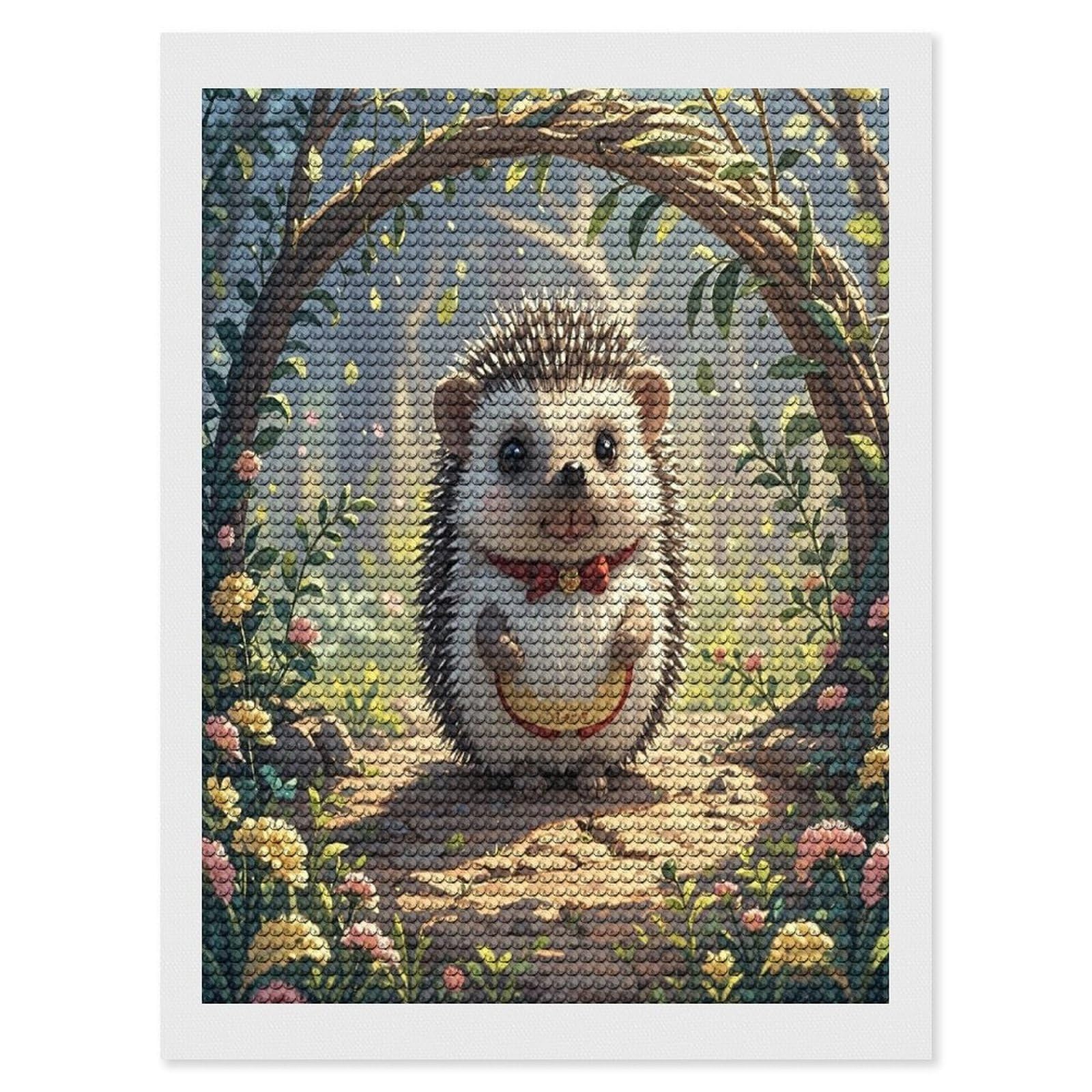 FekiLoot Lovely Hedgehog Diamond Painting Kits for Beginners DIY Diamond Art Kits for Adults Full Drill Round Diamond Dot Gem Art Painting Fun DIY Crafts for Home Kitchen Wall Decor Gift 12"x16"