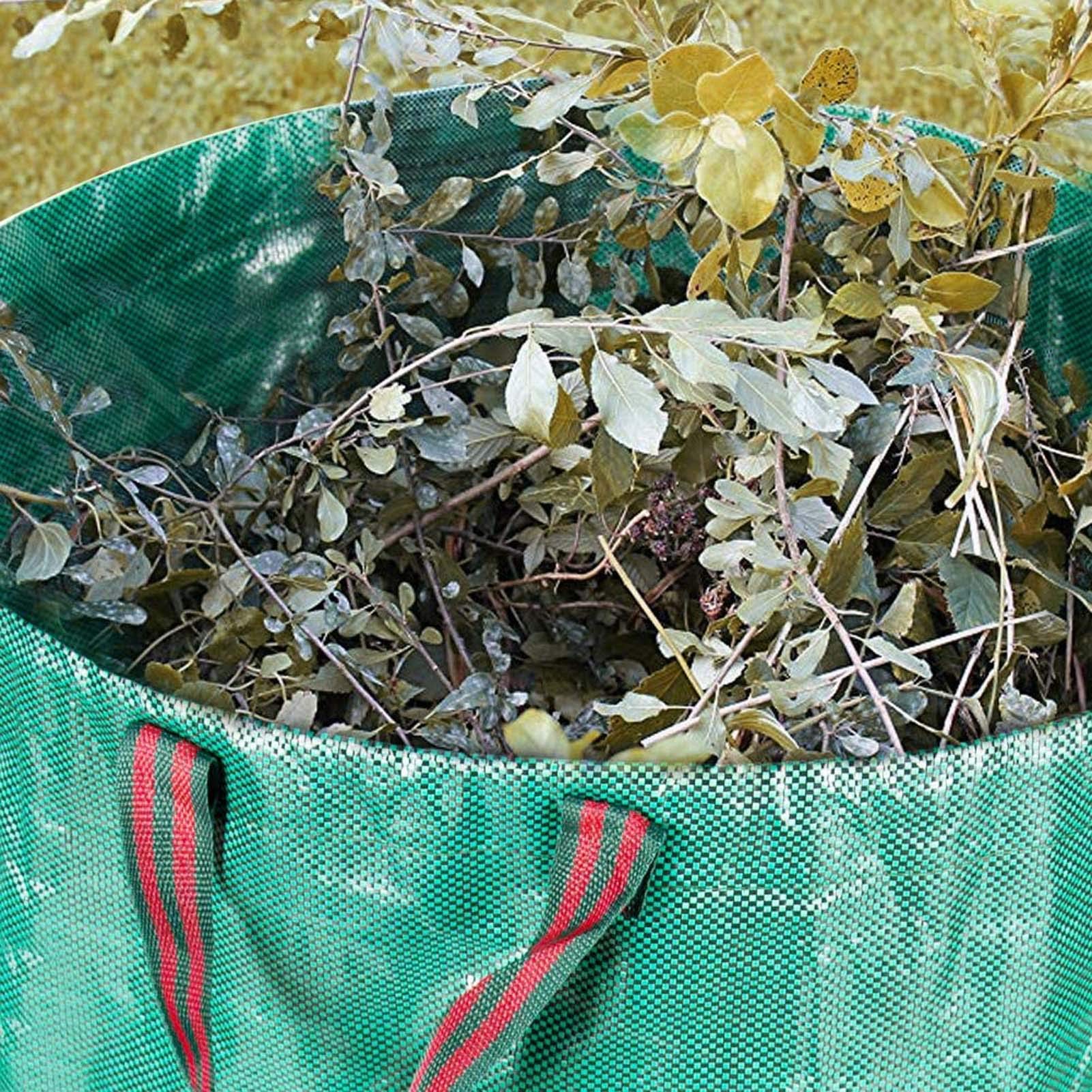 Sacchi Rifiuti da Giardino 120L, Sacchi per La Spazzatura, Sacco per Raccolta Foglie, Borsa da Giardino Pieghevole, in Robusto Tessuto in Polipropilene (PP)