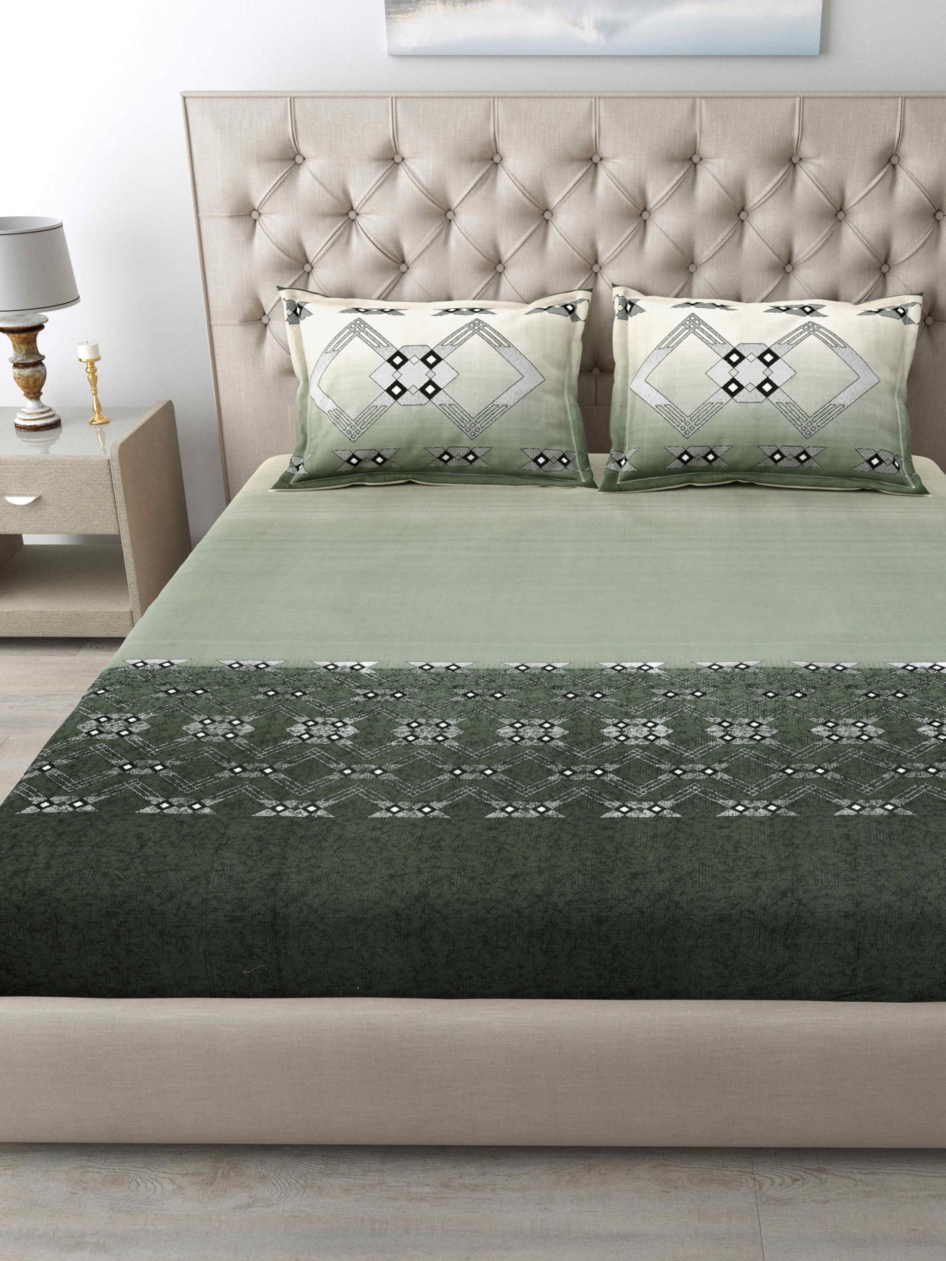 MAFATLAL Classics -186 TC Pure Mercerized Cotton King Size Bedsheet 108x108 inches (Green-1) (B0D9BGYBP9) Amazon Price History, Amazon Price Tracker