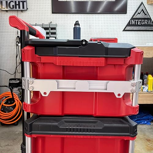 Miniatura 2 de Soporte de riel de herramientas compatible con caja de herramientas Milwaukee Packout - Montaje lateral para el sistema de riel de paquete Milwaukee