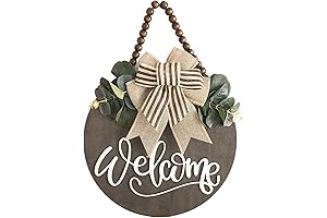 Welcome Sign for Porch - Farmhouse Welcome Sign for Front Door Wreath...