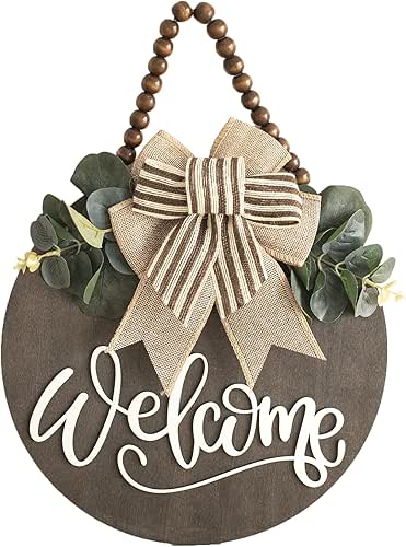 Welcome Sign for Front Door Wreath Decorations for All Seasons