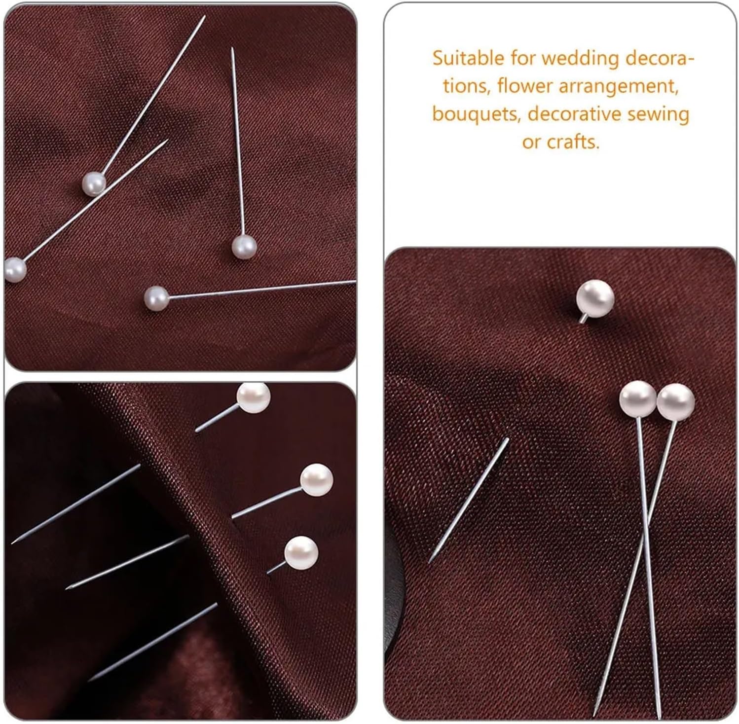 Straight Pins with Faux Pearl Heads 600Pcs Pearl Pin Straight Sewing for Quilting Knitting Corsage DIY Wedding Decorative